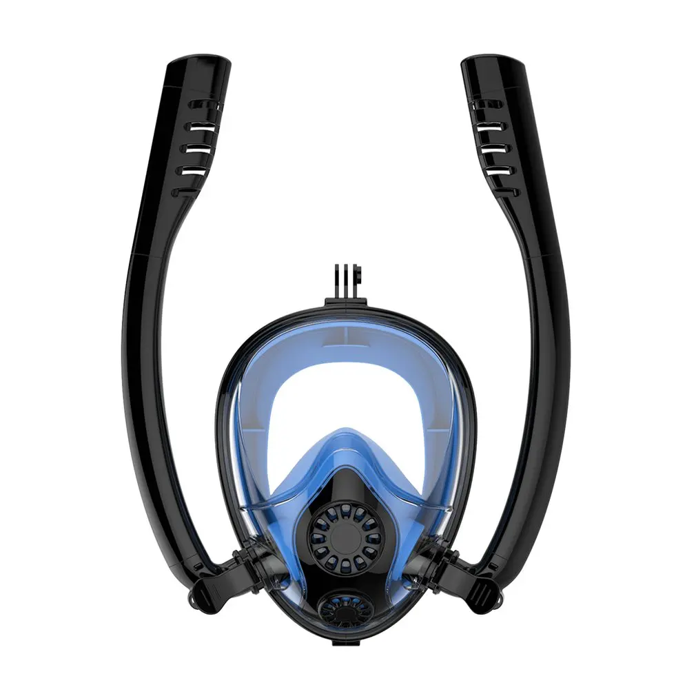 S to M Practical Double Tube Anti-Fog Water-Proof Snorkeling Mask Goggles Swimming Mask Diving Mask Diving Tool - Цвет: S to M