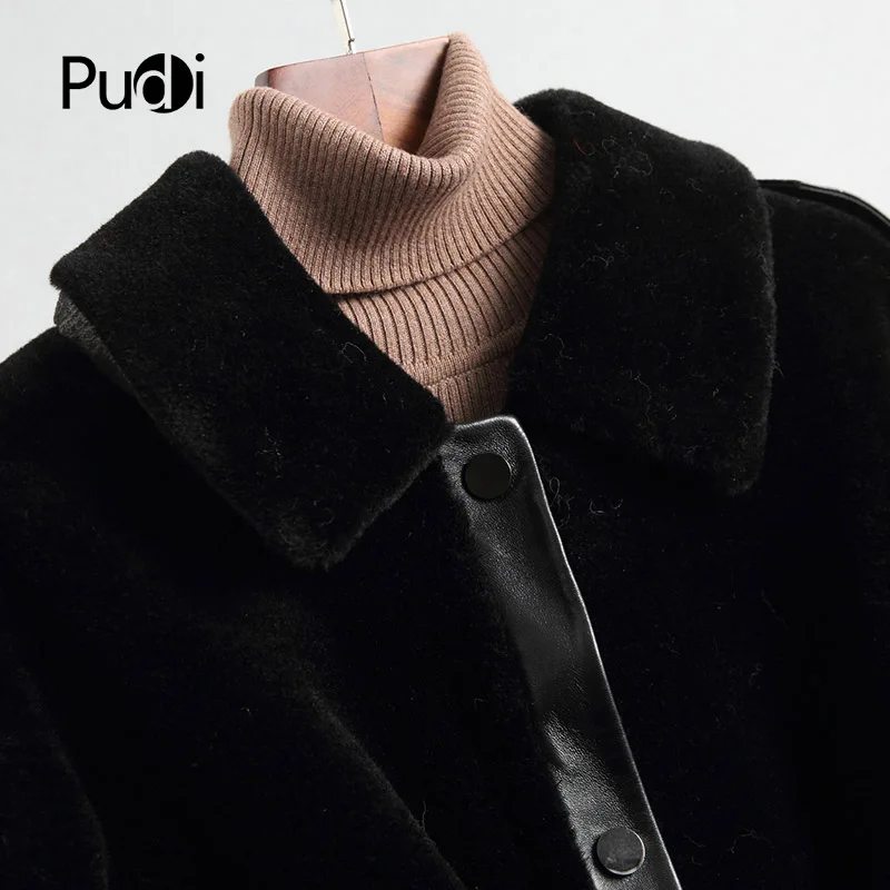 PUDI A18200 Женское зимнее пальто из настоящей шерсти, теплая куртка, пальто, женское длинное пальто, куртка, пальто