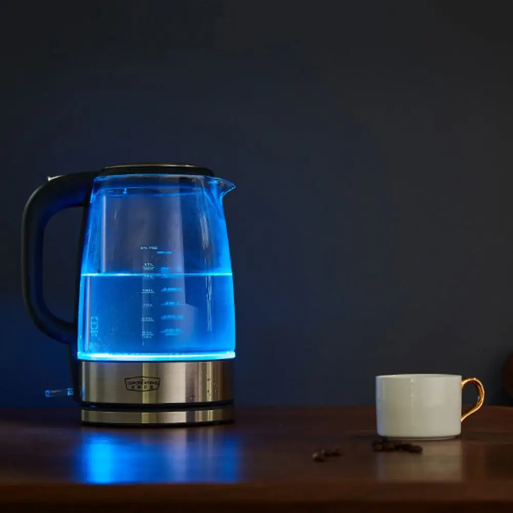 Xiaomiyoupin стеклянный электрический чайник для воды из нержавеющей стали домашний светодиодный светильник чайник контроль температуры анти-сухой Электрический чайник