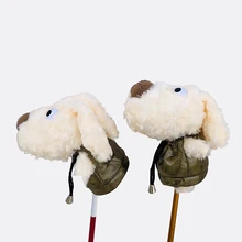 Plush Animal Golf Driver Headcover Plush Puppy Golf Head Cover Fairway Woods Hybrid Rescue Cartoon Golf Club Headcover Protector
