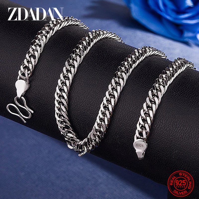 

ZDADAN 925 Sterling Silver 55CM Punk Necklace For Men Women Fashion Jewelry Accessories Wholesale