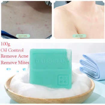 

1 Box 100g Face Back Mites Removal Effective Sulphur Soap Oil Control Physical Care Bath Deep Clean Sterilization Handmade Soap