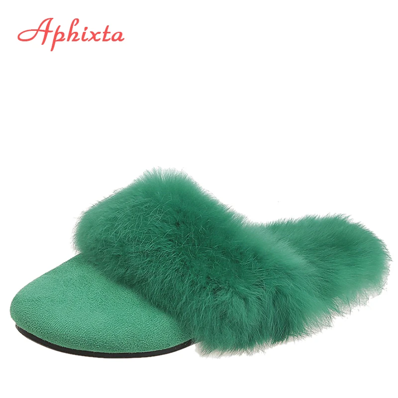 animal fur slippers