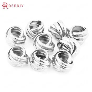

(39143)10PCS 11MM Silver Color Brass Spacer Beads Bracelet Beads Jewelry Making Supplies Diy Findings Accessories