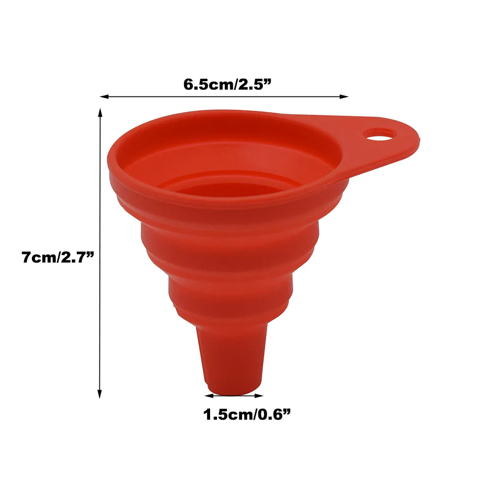 Car Universal Collapsible Silicone Auto Engine Funnel Gasoline Oil Fuel Petrol Diesel Liquid Washer Fluid Change Fill Transfer