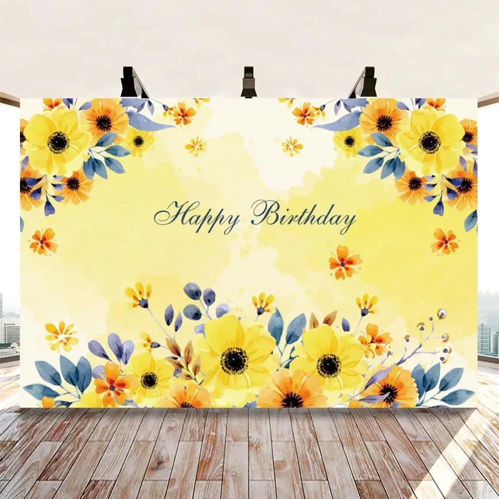 Sunflower Honey Birthday Background for Girl 1st Birthday Backdrops Personalized Birthday Party Decoration Bannner Poster