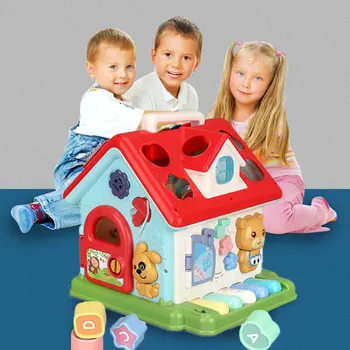 

Multi-function Portable Sort Discovery House Shape Shape Matching Music Piano Game for Kid Present Interactive Intellectual Toys