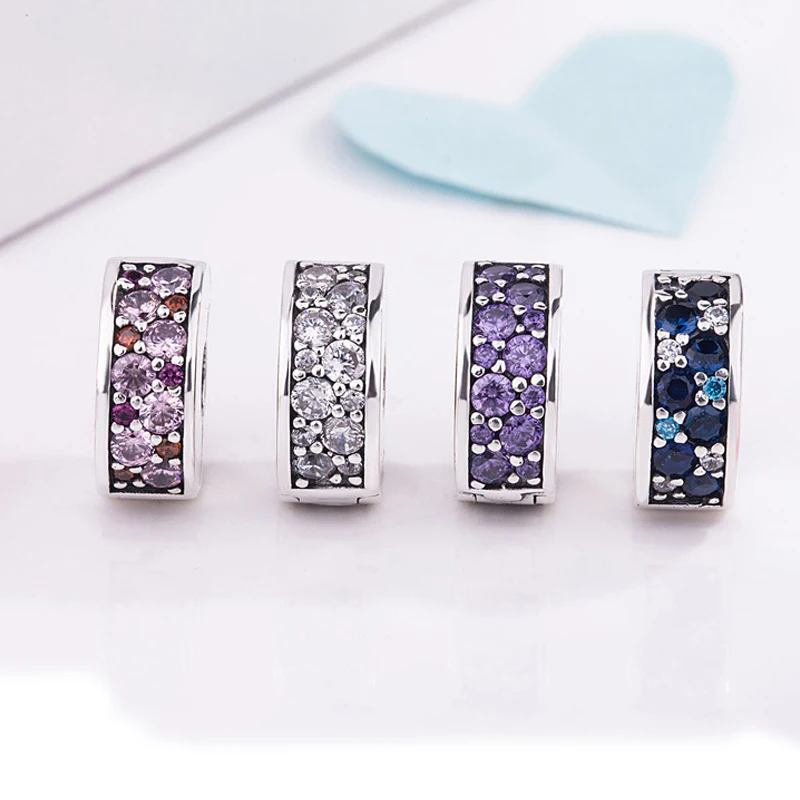 

Free Shipping Authentic 925 Sterling Silver Bead Shining Elegance Spacer Clip Charms Fit Original Pandora Bracelet Women Jewelry