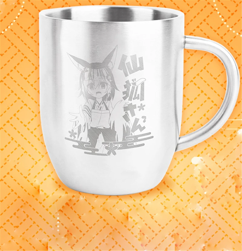 1 шт. аниме Sewayaki Kitsune no Senko-san металлическая чашка для воды ручка чая косплей