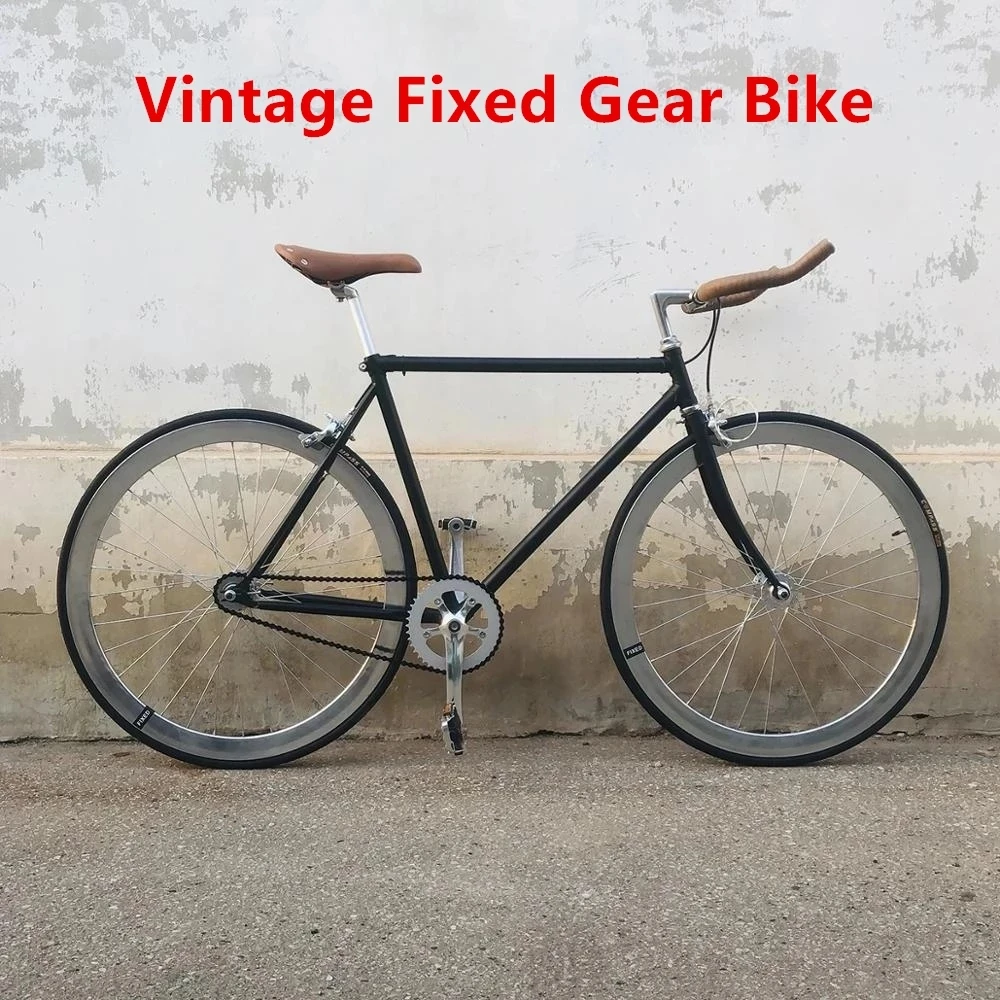Vintage 52cm Frame Single Speed Bike Black 700c 23c Fixed Gear Track Biycle With Gooseneck Stem Fixie Tire Daily Commute Cycling Bicycle Aliexpress