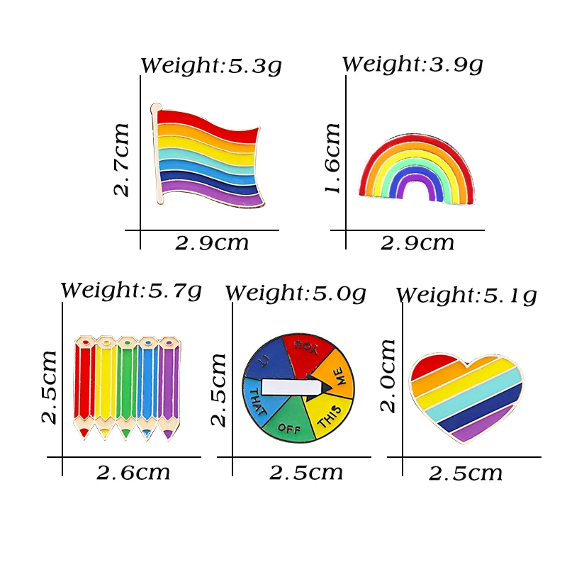 Креативные Броши Радужный карандаш игра в сердце Поворотная эмаль булавки Красочные Женская одежда металлическая брошь мультфильм студенческие значки