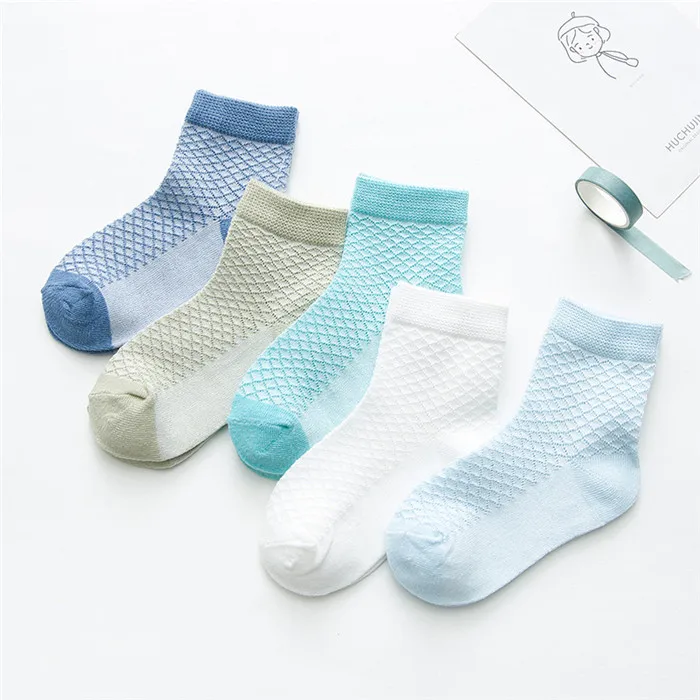 5 пар/лот; сезон весна-лето; Новинка; Детские хлопковые носки Модные ультратонкие сетчатые носки для мальчиков и девочек 1-12 лет, детские носки, подарки, CN - Цвет: C057