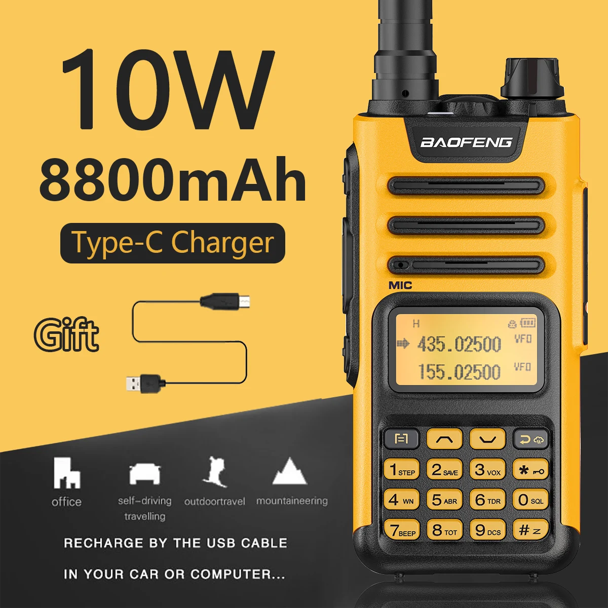 Baofeng UV 13 pro potência máxima 999 ch walkie talkie estação com usb