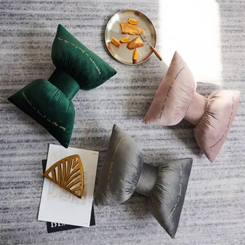 

Solid Color Bow Pillow with Filling / Car Neck Pillows Home Decor Home Sofa Decor Solid Color Cushion Decorative Living Room