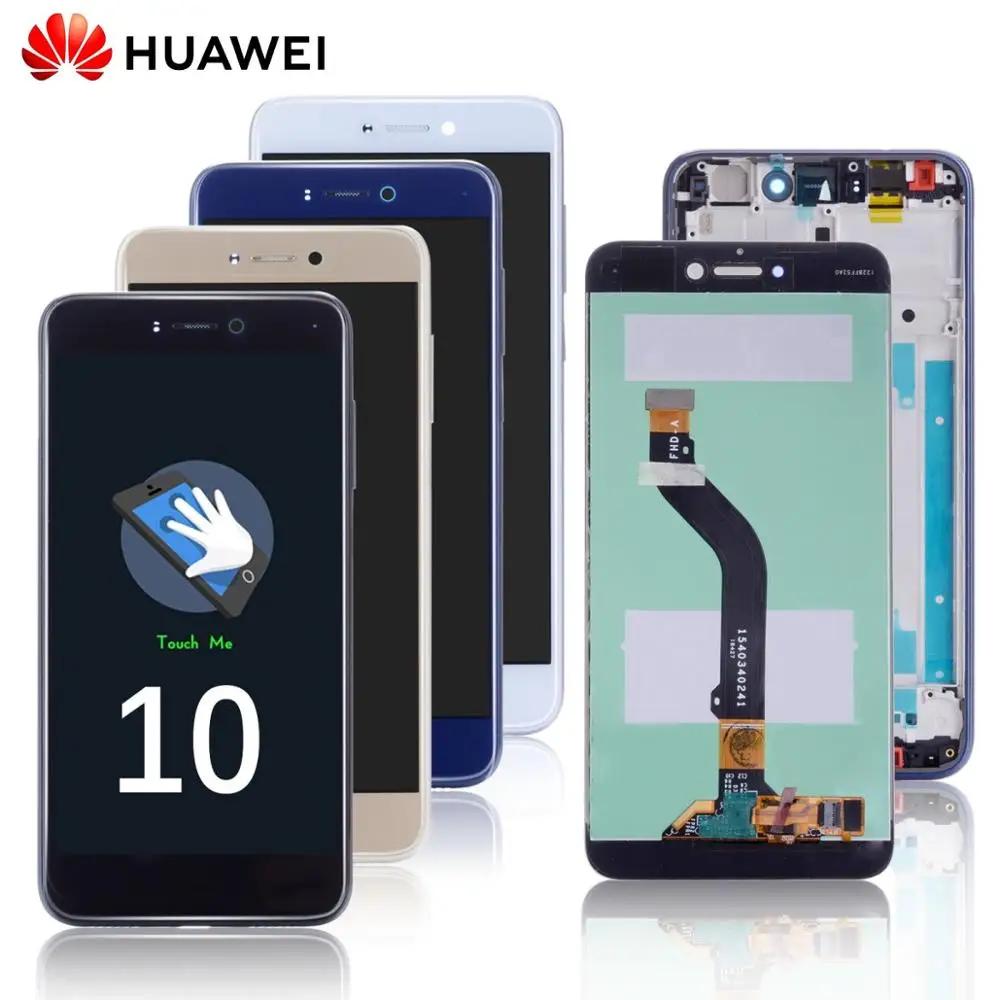 Pаспродажа Дисплей для HUAWEI P9 Lite 2017 Nova Lite GR3 2017 font b LCD b font в сборе с тачскрином на рамке Оригинал 5.2 белый золото черный синий