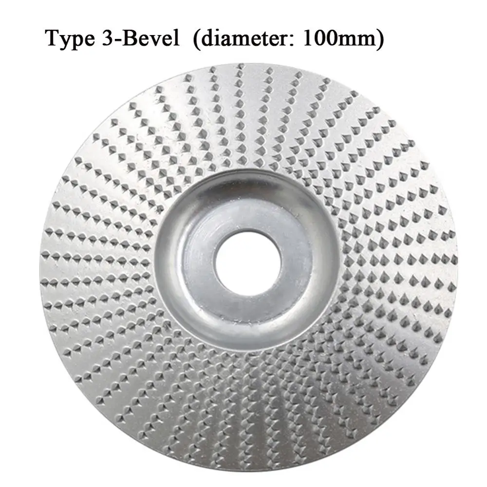 Wood Grinding Wheel Rotary Disc Sanding Wood Carving Tool Angle Grinding Wheel Abrasive Disc Tools for Angle Grinder - Цвет: Type 3-Bevel (100mm)