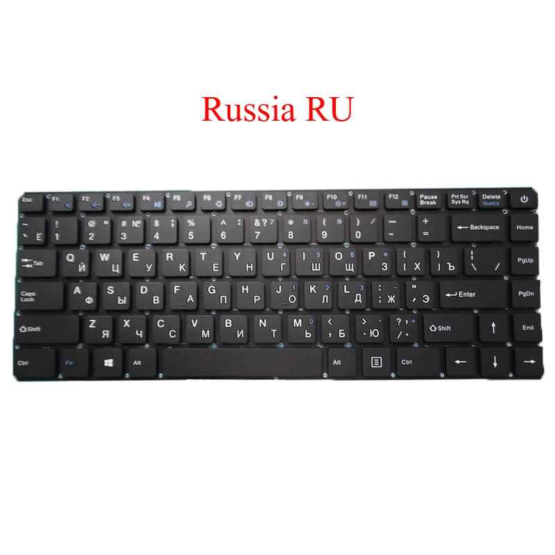 Ноутбук US RU Клавиатура для Chuwi LapBook 14 1 CWI539 Английский Русский черный без рамки