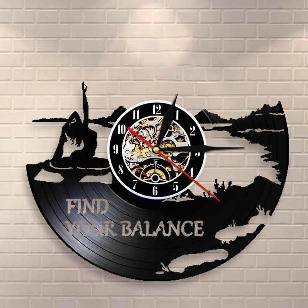 Настенные часы для йоги Find You Balance настенные студии виниловая запись Мандала Om