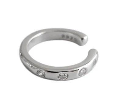 B Small Size F.I.N.S 1 шт. корейские S925 Серебряные серьги INS циркон женские серьги два размера ушные клипсы без проколов простые серебряные серьги - Окраска металла: B Small Size