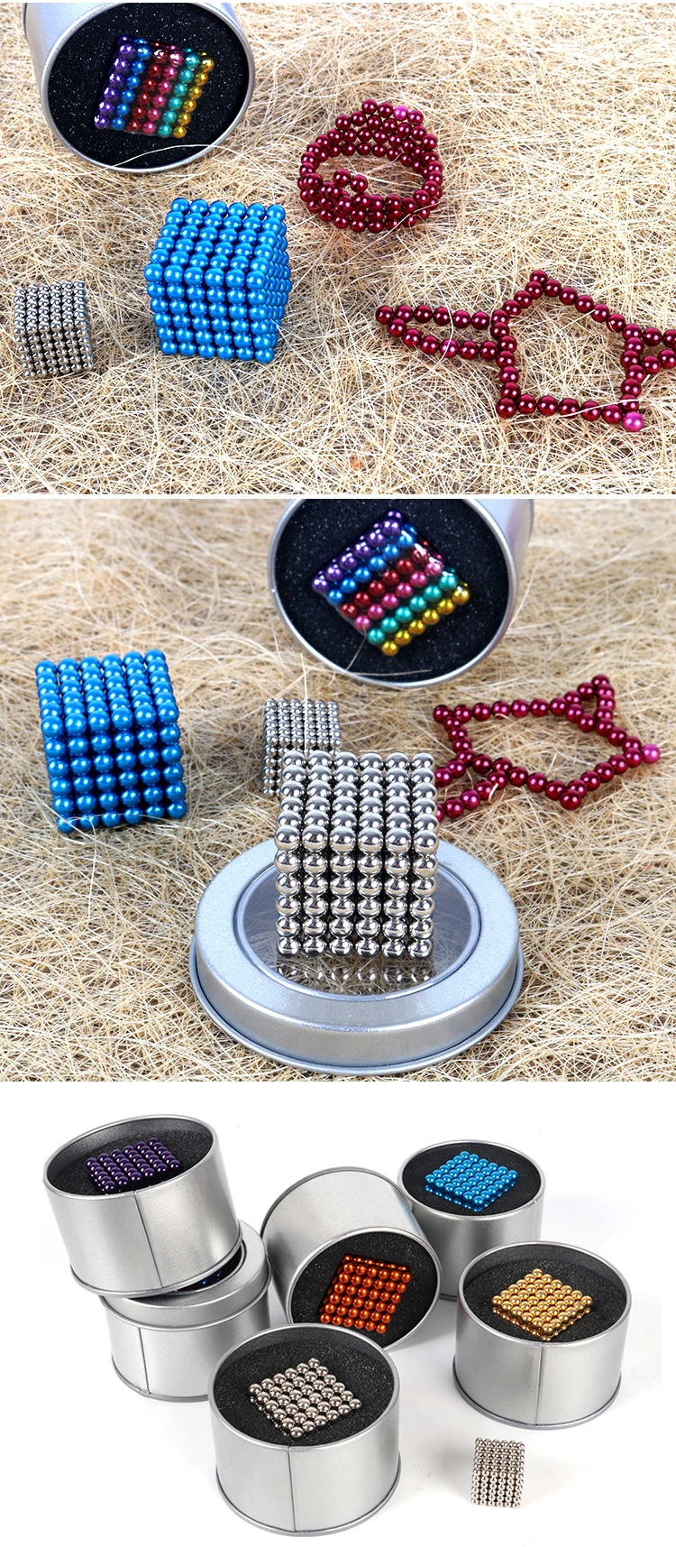 216pc Mini Magnet Ball DIY Magic Cube Building Blocks Construction toys for Kids Educational Bucky Magnetic Balls Set Puzzle Toy
