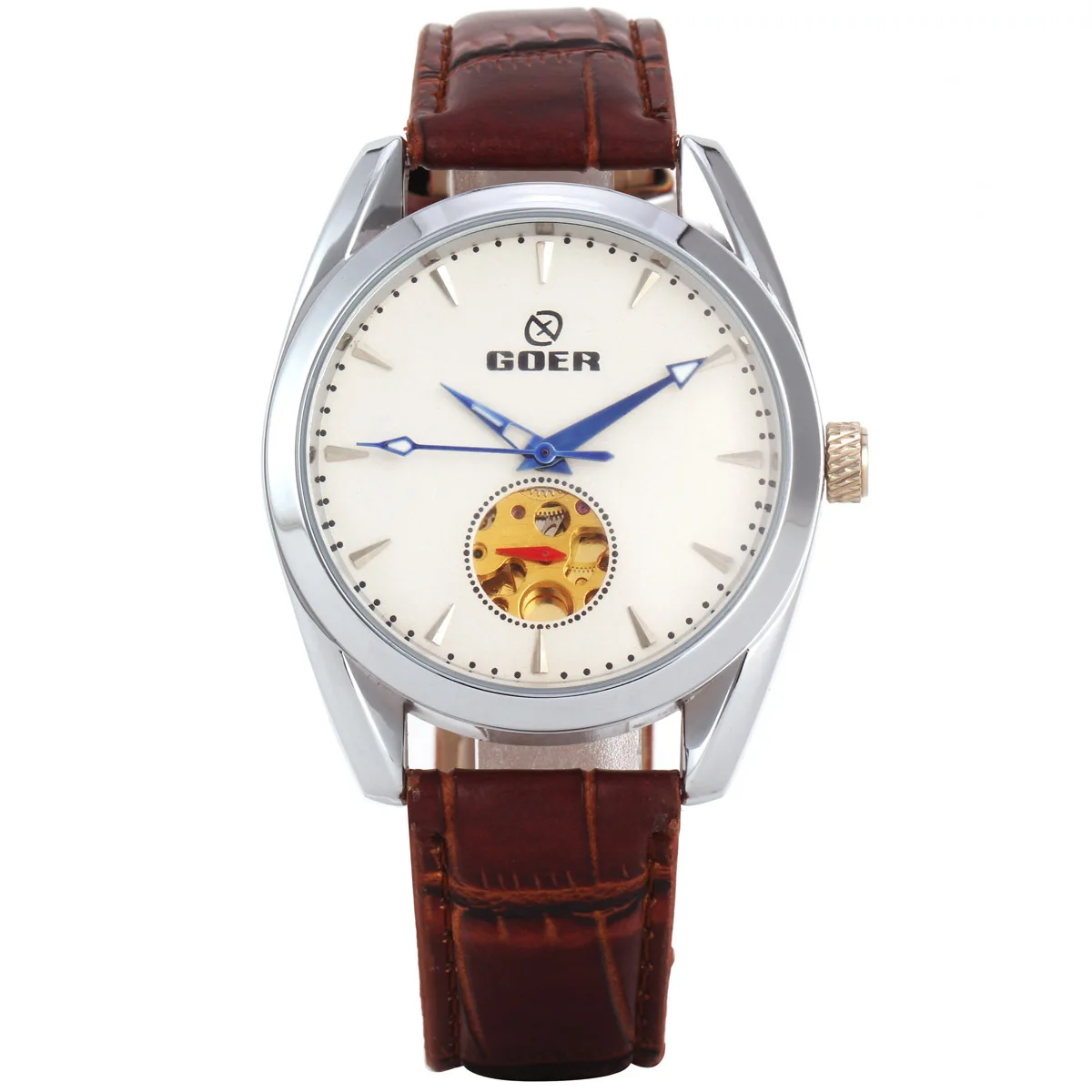 

Goer Fully Automatic Hollow out Analog Watch Belt Watch Men's Wear