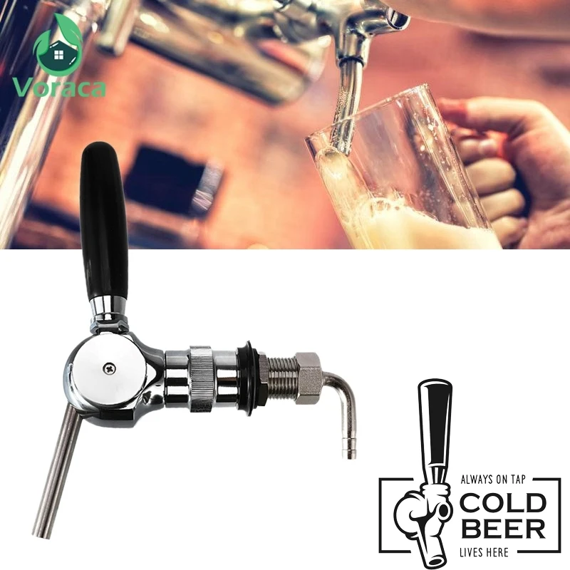 Adjustable Beer Faucet Keg Flowing Control Ball G5/8 Thread Tap with 30mm Shank Dispenser Homebrew Barware Accessories | Дом и сад