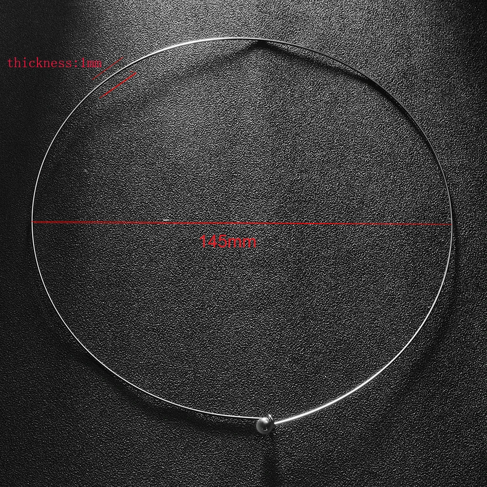 5pcs/lot Stainless Steel 1mm Thickness Wire Necklace Round Cable Circle
