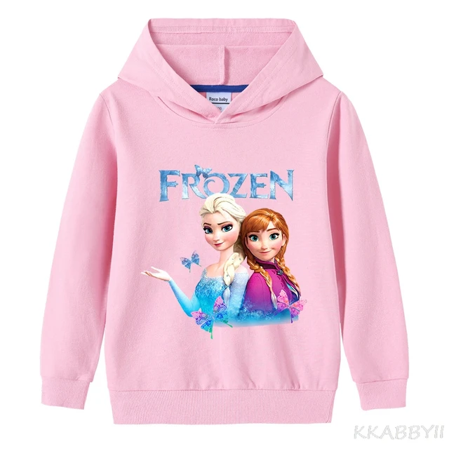 Sudaderas con capucha con estampado de Elsa de Frozen para niñas, sudaderas con capucha de Disney para ropa de algodón suave, ropa deportiva para niños - AliExpress