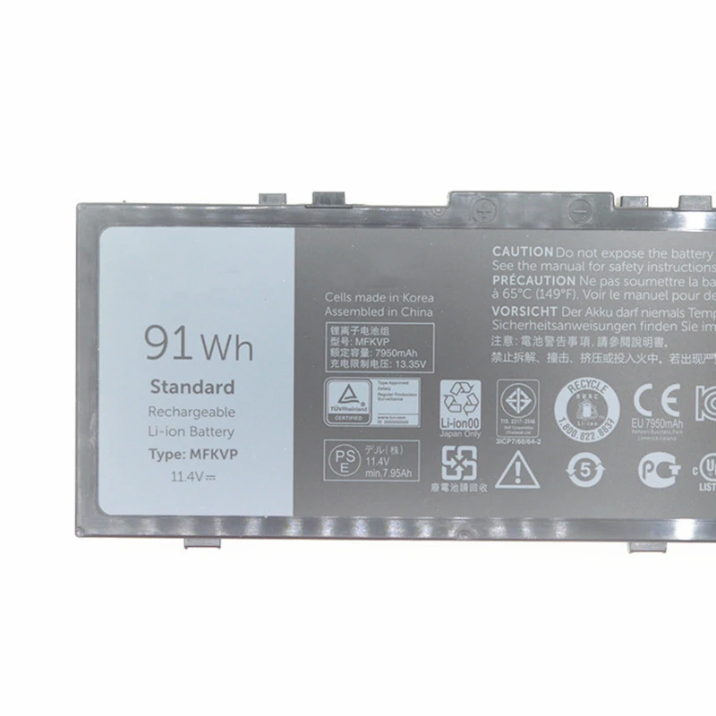 ONEVAN 11 4 V 91wh оригинальный MFKVP Аккумулятор для ноутбука Dell Precision 7510 7710 GR5D3 0RDYCT