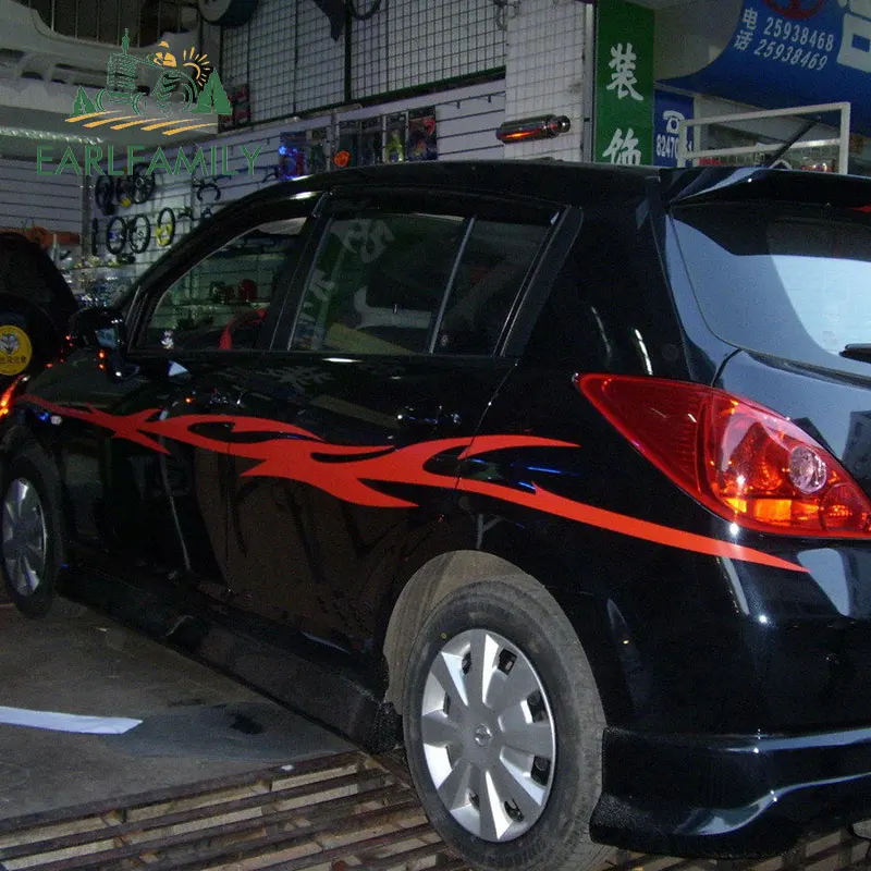 EARLFAMILY 200 см x 10 2x большая автомобильная наклейка s Sport Flash Stripe графика верхняя дверь