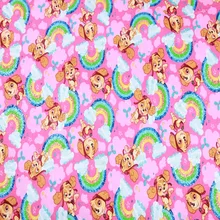 100X110 см Мультяшные собаки с радужным принтом розовый хлопок для девочки летний материал для вышивания Чехлы для дома сумки DIY-BK558