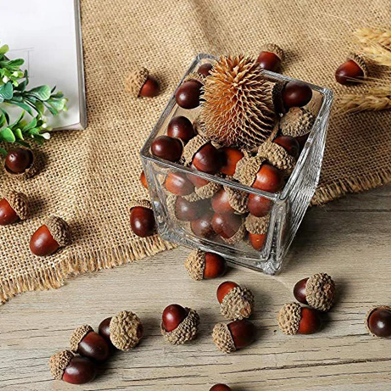 

Artificial Acorn, 100PCS Fake Nutty for Home Vase Filler Decor Photography Props Christmas Decoration Accessories