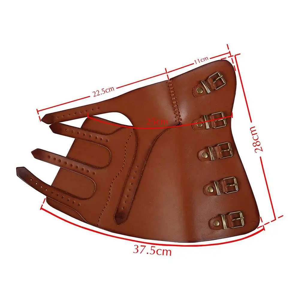 Black/Brown Hand Brace Leather Carpal Tunnel Wrist Brace Steampunk Gloves Renaissance Costume Assecories For Man
