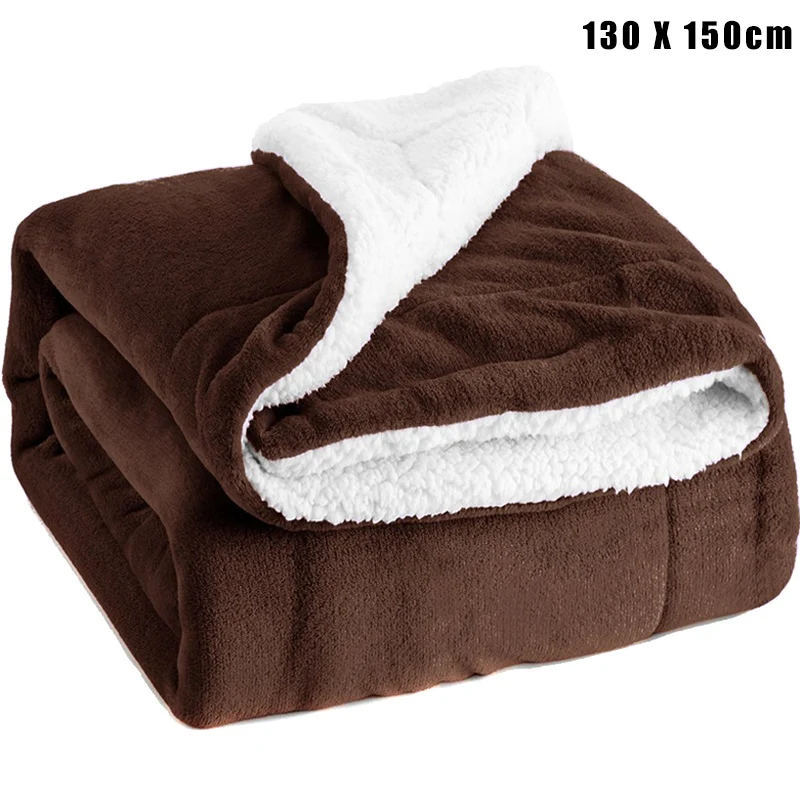 coffee size130cmx15 Горячее предложение одеяло очень теплое толстое пушистое мягкое для зимней спальни Рождественский подарок LSK99 - Цвет: coffee size130cmx15