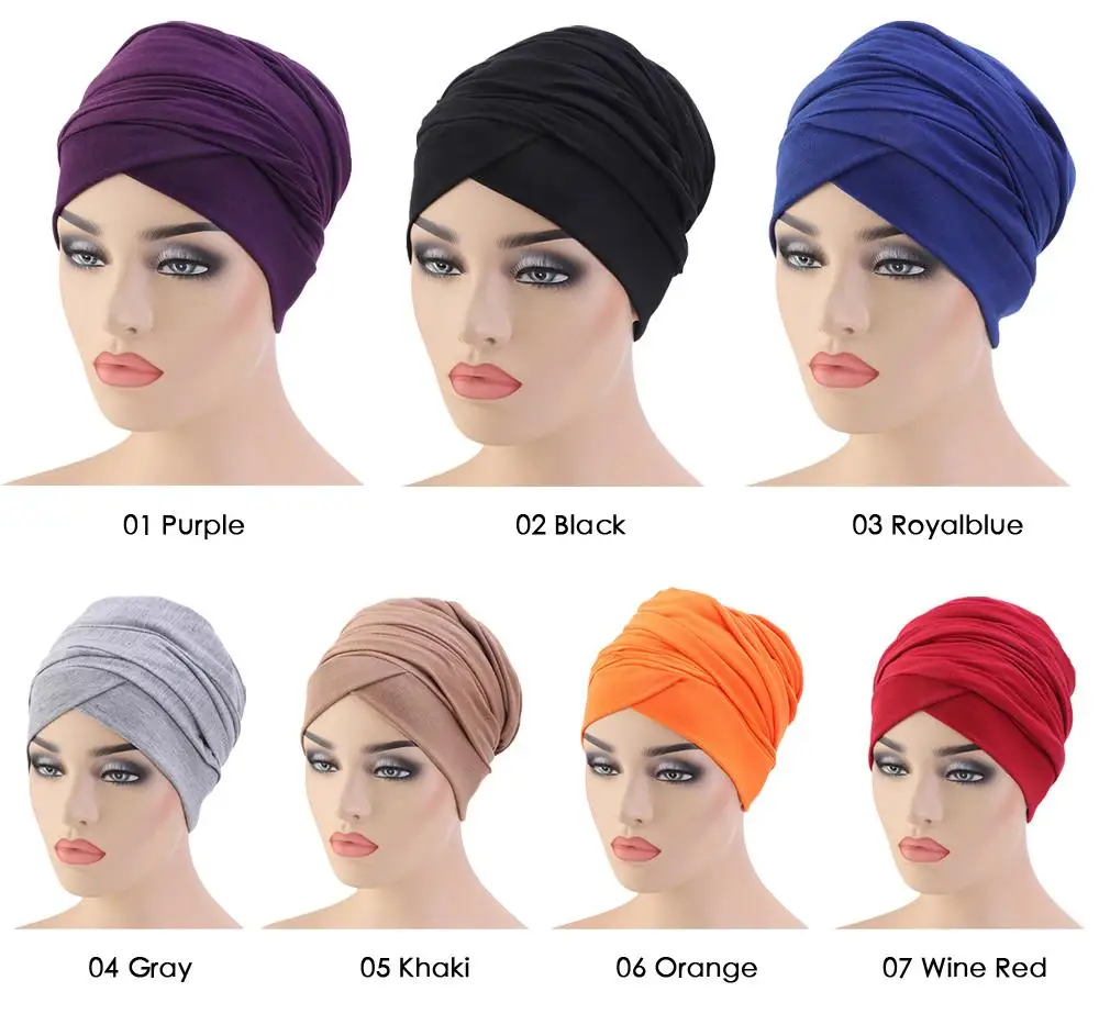 Мусульманский длинный хвост шарф шляпа Женская хиджаб chemo Кепка потеря волос исламский головной убор обертывание головной убор кепки головные уборы Дубай Арабский капот
