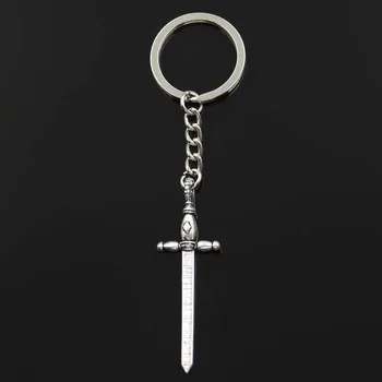 

Fashion Keychain 59x19mm Sword Fencing Bronze Silver Color Pendants DIY Men Jewelry Car Key Chain Ring Holder Souvenir For Gift