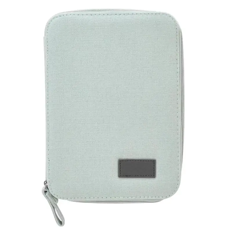 Simple Style Canvas Solid Color Double Layer Large Capacity Pencil Case Kids School Stationery Bag Package