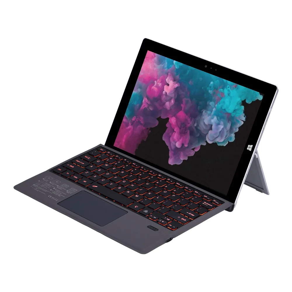 

Ультратонкий чехол для планшета 12,3 дюйма, беспроводная Bluetooth-клавиатура с подсветкой, с тачпадом, для Microsoft Surface Pro 3, 4, 5, 6, 7
