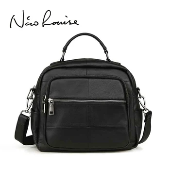 

2019 Brand New Women Real Genuine Leather Shoulder Bag Fashion Leisure Doctor Hangbag For Female Hobe Top-handle Bags Girls Sac