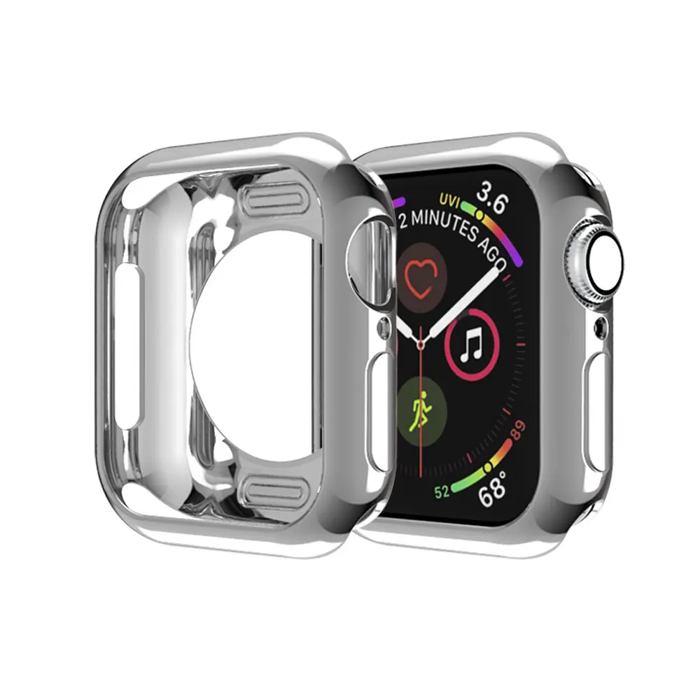 Чехол для Apple watch 4 Case 44 мм 40 мм iwatch series 4 5 покрытием ТПУ Защитная крышка Силиконовая соска защитный чехол - Цвет: gray