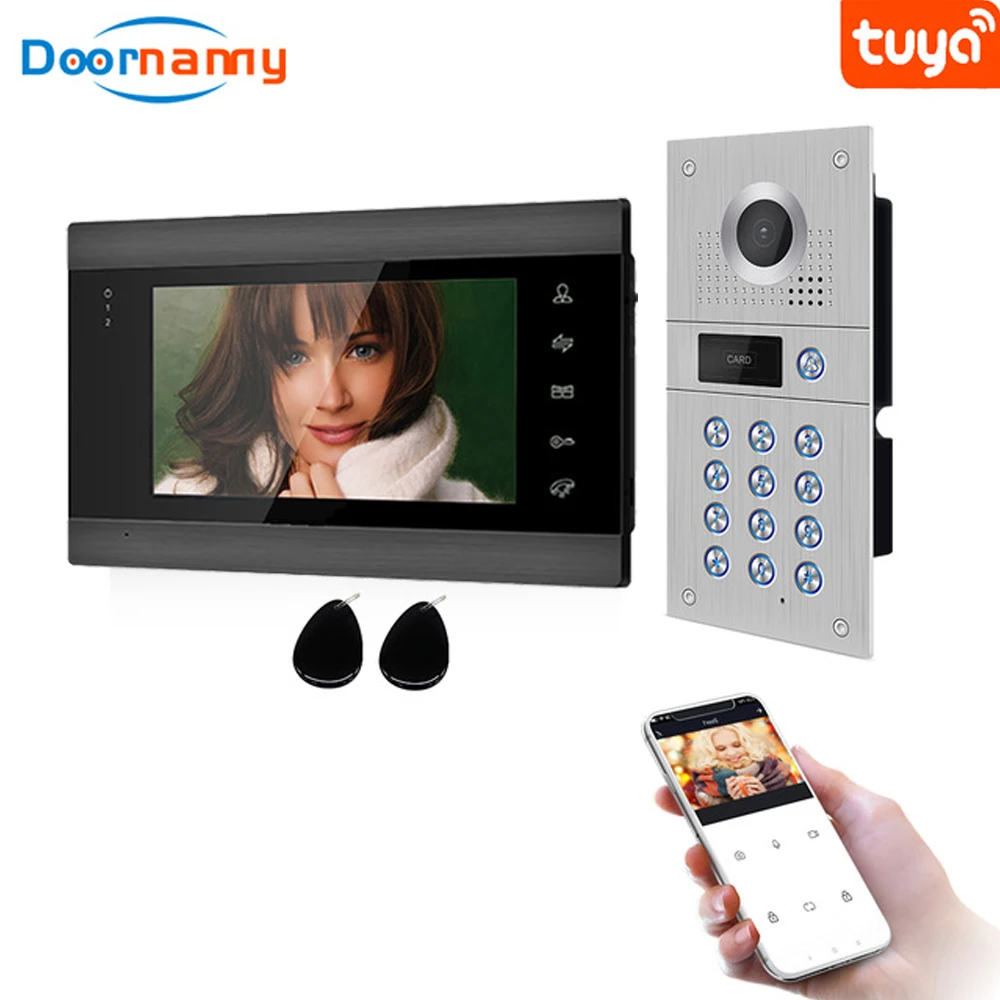 Doornanny Villa Video Intercom WiFI System AHD960P 170°Wild Angle Password ID Card Build-In Power Doorphone Video Doorbell Kit