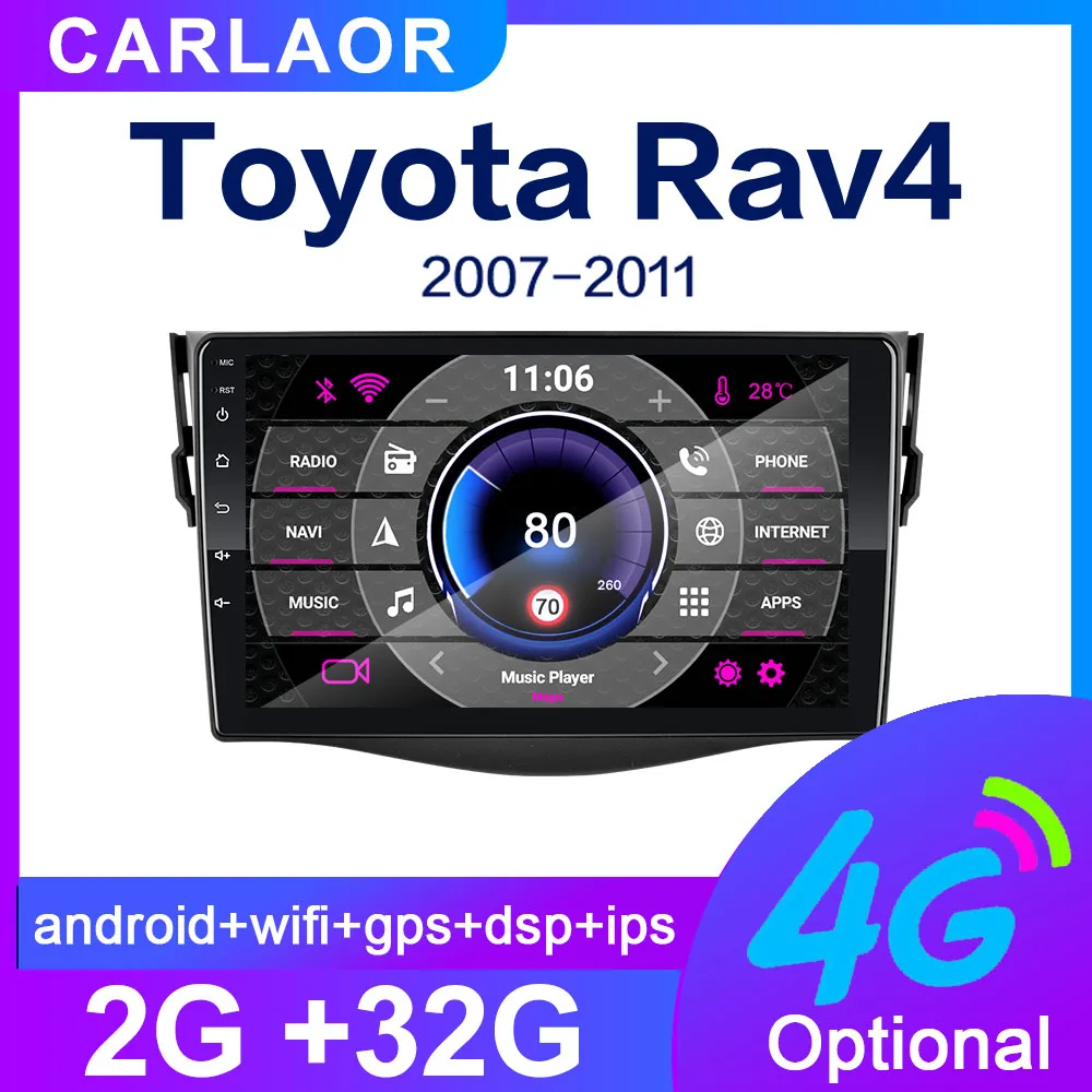 

for Toyota RAV4 Rav 4 2007 2008 2009 2010 2011 2Din Car Android Radio multimedia player 2 Din autoradio video GPS Navi WiFi 4G