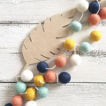 

1pc Hairy Ball Hanging for Kids Girl Room Home Wall Fur Ball Stuffed Plush String Rope Colorful Wedding Party Ornaments