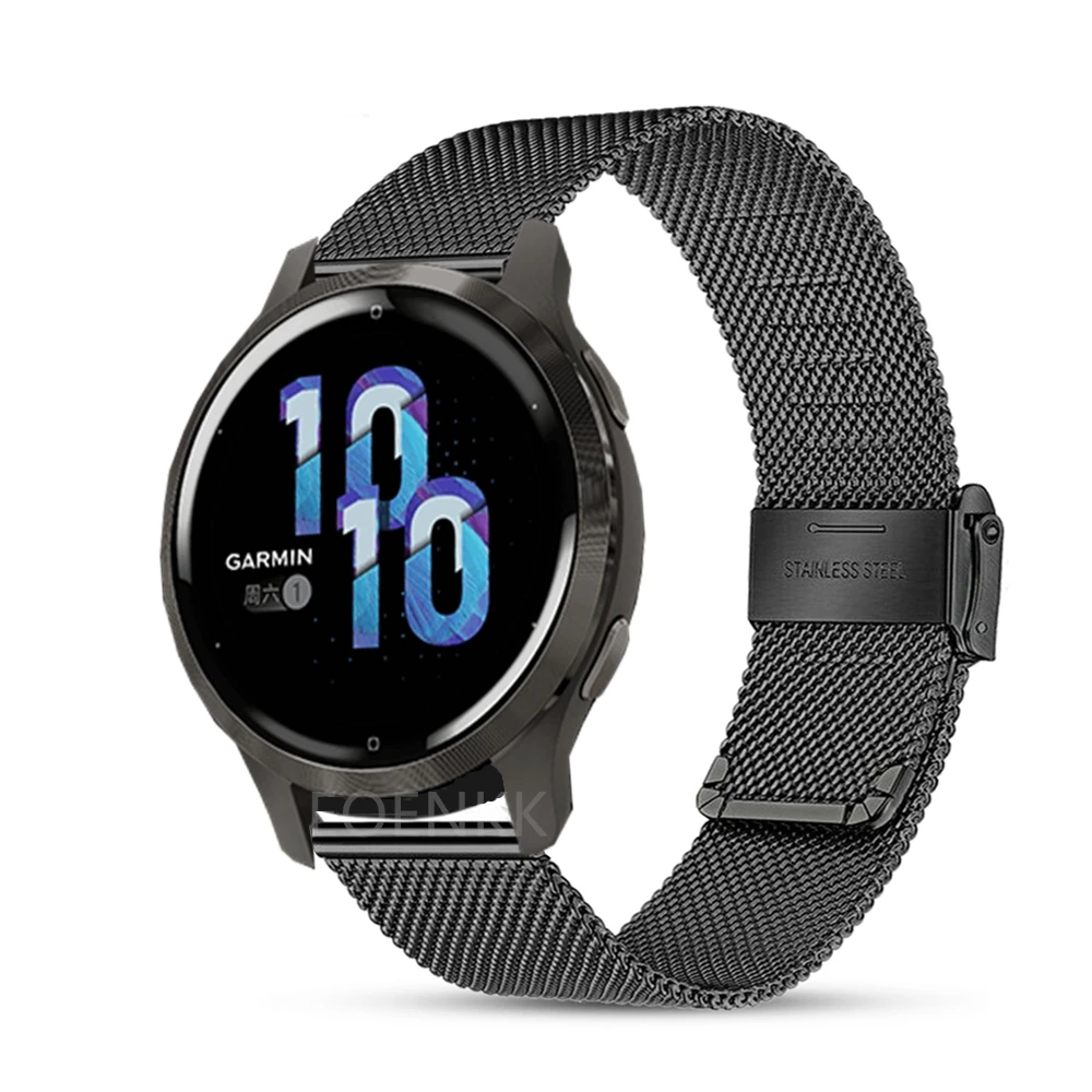 Фото Ремешок из нержавеющей стали для смарт-часов Garmin Vivoactive 4, 4S, 3, Forerunner 158, 55, 245 №2