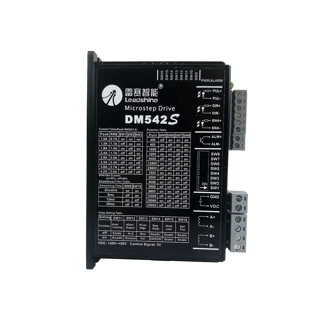 

Leadshine 2Phase Stepper Motor Driver DM542S DC24V-50V For 42/57(NEMA17/23) Stepper Motor1.0-4.2A Replace Microstep Driver DM542