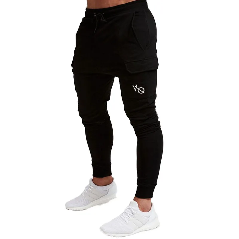 Новые стильные эластичные мужские спортивные брюки с большим карманом для бега, фитнеса, баскетбола, мужские облегающие брюки