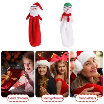 

Christmas Handcloth Santa Claus Snowman Bathroom Water Absorbing Towels Christmas decoration for home