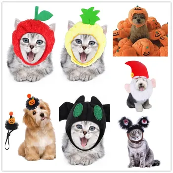 

2020 Halloween Pet Pumpkin Hat Cat Dog Fancy Party Dress Up Headdress Cute Puppy Kitten Decoration Cap Costumes For Halloween