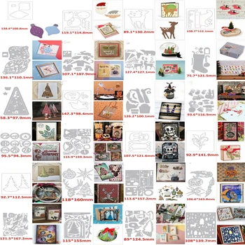 

Metal Cutting Dies Christmas Pine Tree Holly Sleigh Stockings Halloween Jack-o-lantern Ghost Skeleton Web Dress Up DIY Craft #8