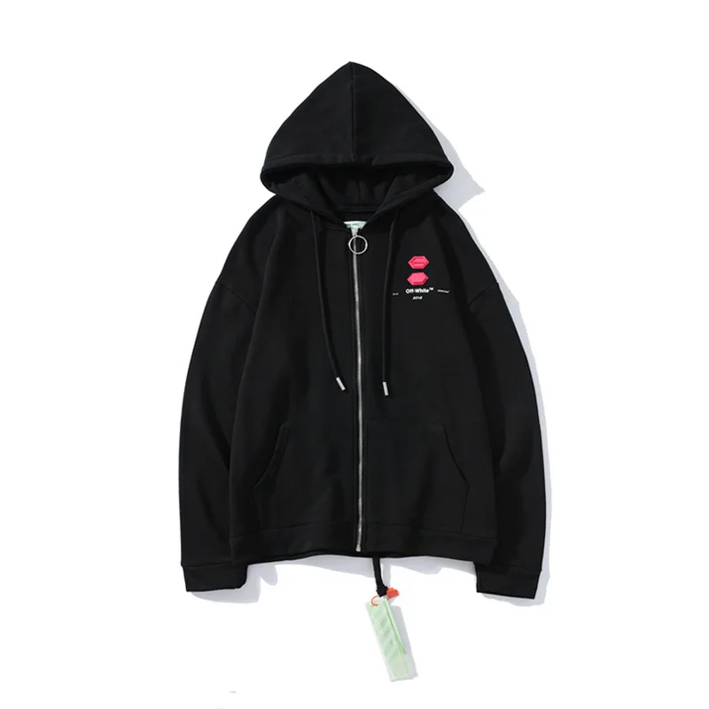 Off-White свободная толстовка с капюшоном с принтом граффити